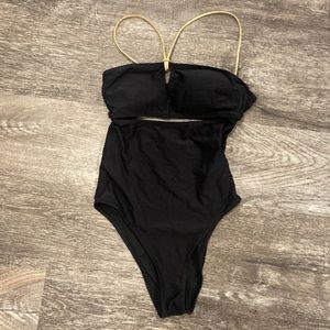 Aerie NEW One-Piece Black Cheeky Bathing Suit. SIZE S.